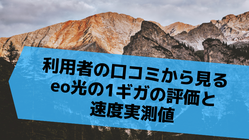 利用者の口コミから見るeo光の1ギガの評価と速度実測値