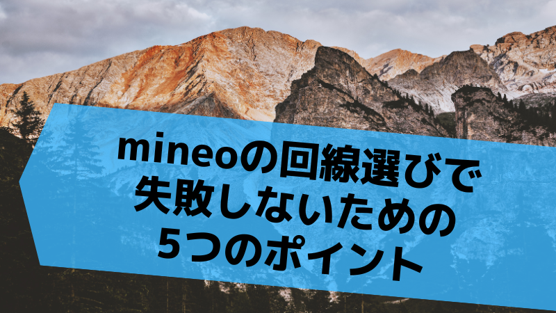 mineoの回線選びで失敗しないための5つのポイント