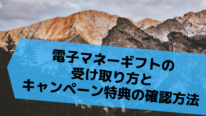 電子マネーギフトの受け取り方とキャンペーン特典の確認方法