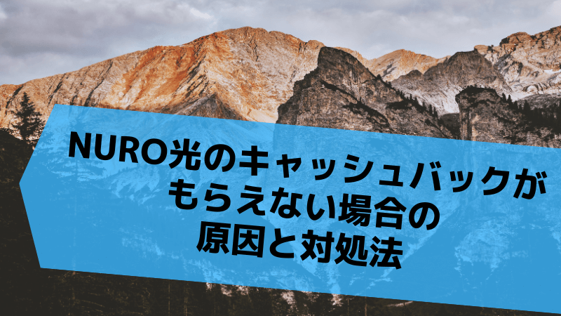 NURO光のキャッシュバックがもらえない場合の原因と対処法