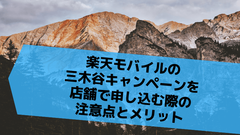 楽天モバイルの三木谷キャンペーンを店舗で申し込む際の注意点とメリット
