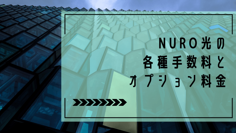 NURO光の各種手数料とオプション料金