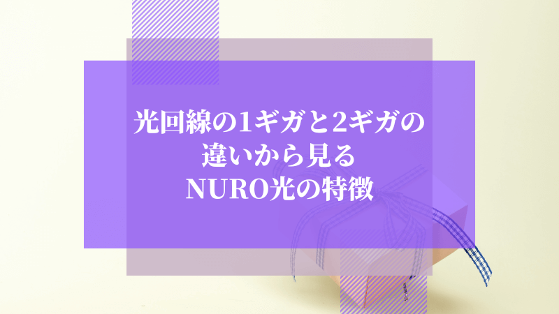 光回線の1ギガと2ギガの違いから見るNURO光の特徴