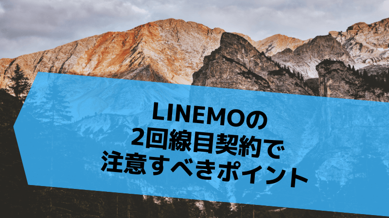 LINEMOの2回線目契約で注意すべきポイント