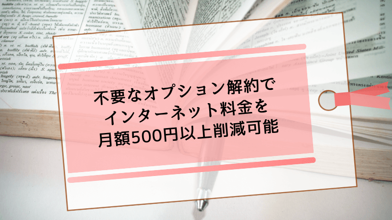 不要なオプション解約でインターネット料金を月額500円以上削減可能
