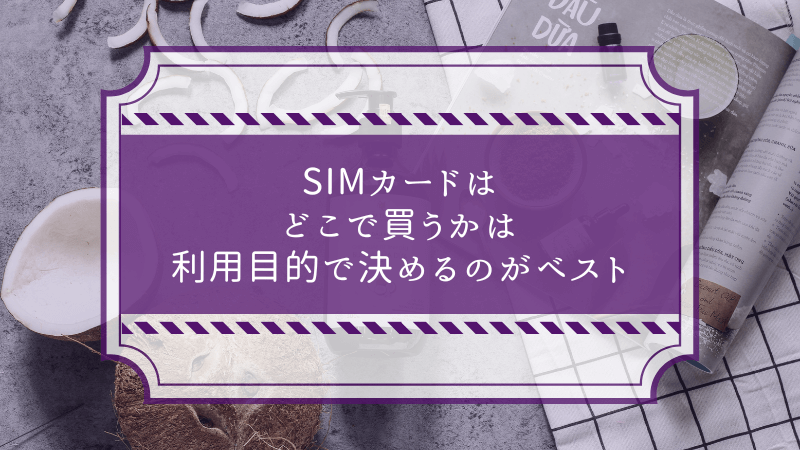 SIMカードはどこで買うかは利用目的で決めるのがベスト
